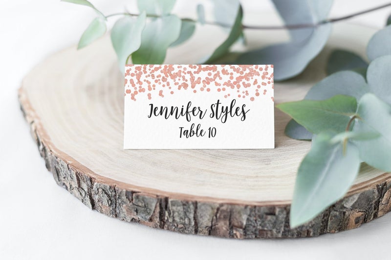 Printed Party Table Place Cards for All Occasions and Events, Set of 25 (Rose Gold) - Image 2